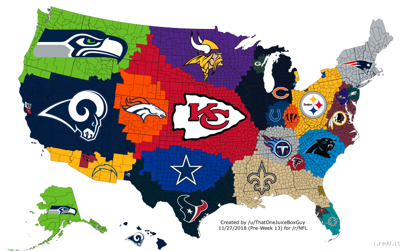 What state has the most NFL teams?